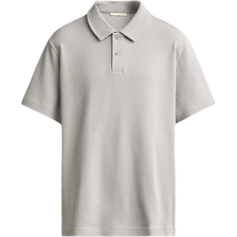 ZARA Polo Shirts Men's Pearl Gray Polo Collar Moderate Straight Fit