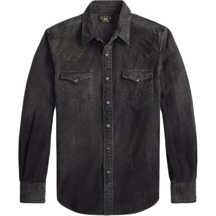 Double RL Double RL Shirts Men's Black Lapel Moderate Other