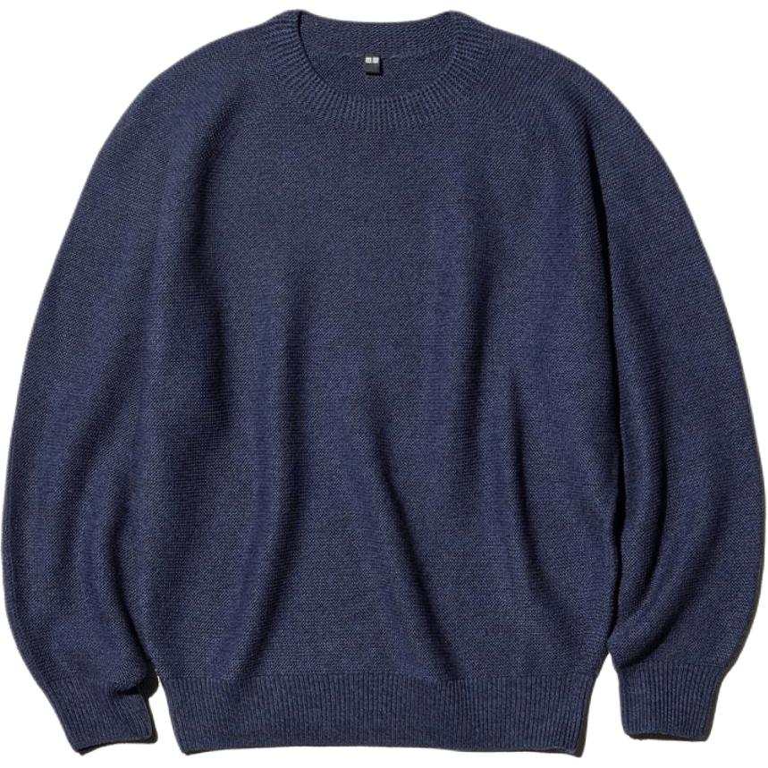 UNIQLO SS26 Knitwear Men's Navy Blue Crew Neck Moderate