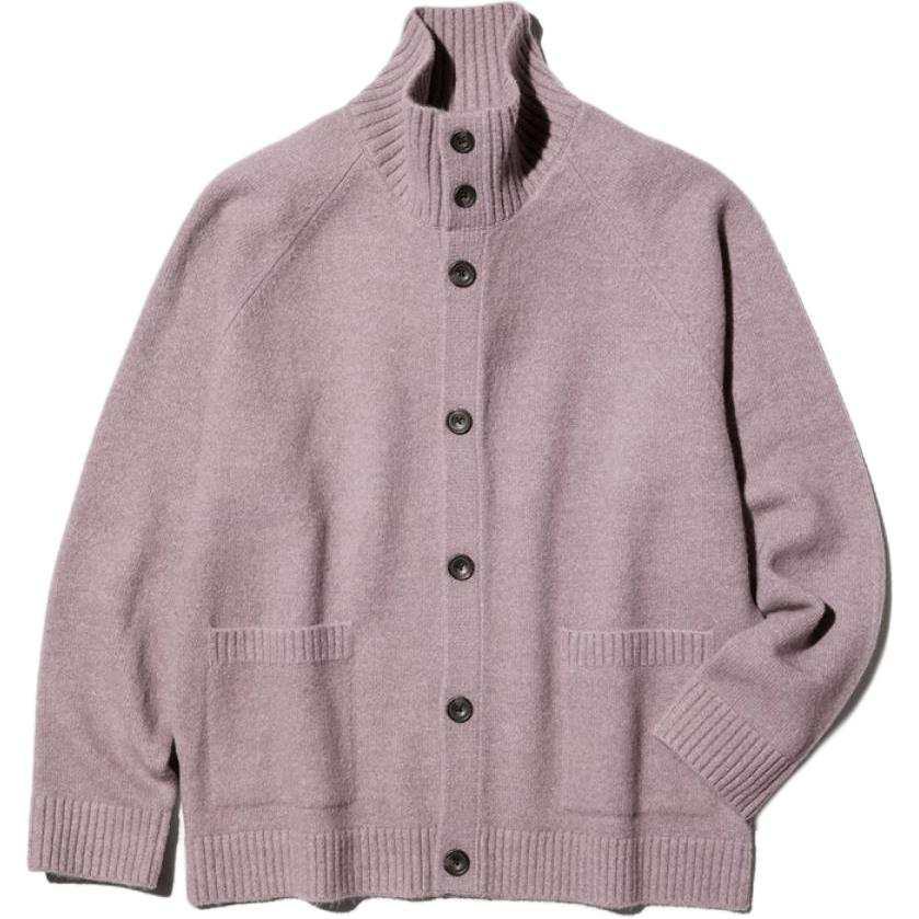 UNIQLO Knitwear Men's Blue Purple Stand Collar Moderate