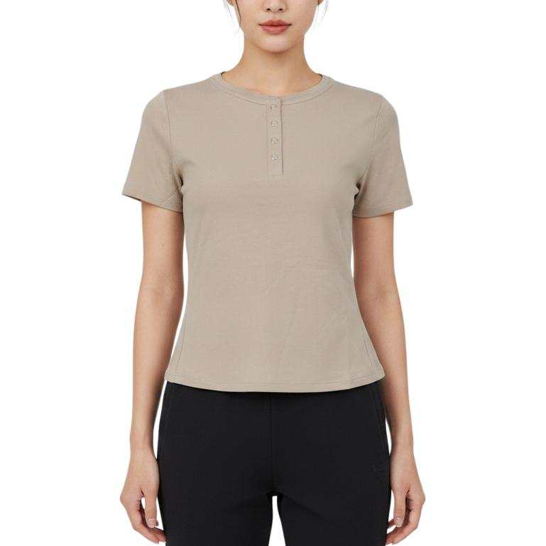 Adidas Adidas FOS T Shirts Women's Dark Khaki Crew Neck Moderate