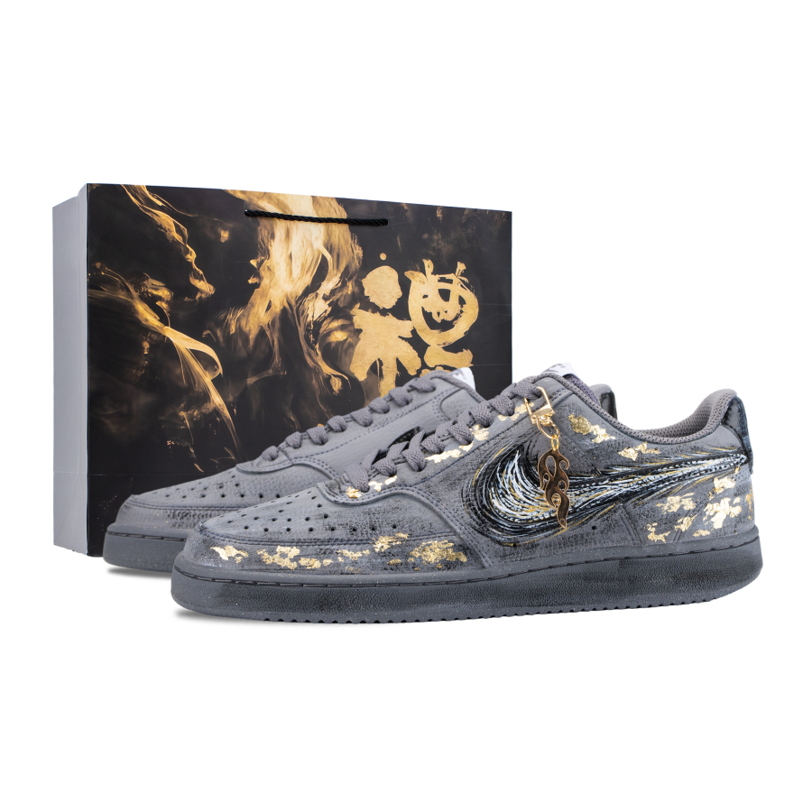 Nike Nike Court Vision Skateboard Shoes Men's Low Top Gray/Gold