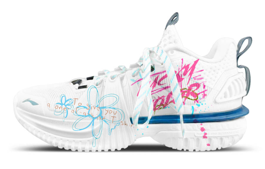 Li-Ning Li Ning Storm 2024 Basketball Shoes Men's Low Top White/Pink/Blue