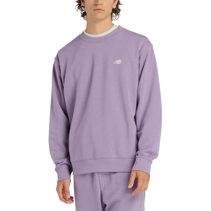 New Balance New Balance Sport Essentials Sweatshirts Men's Preserved Violet & White Crew Neck Moderate