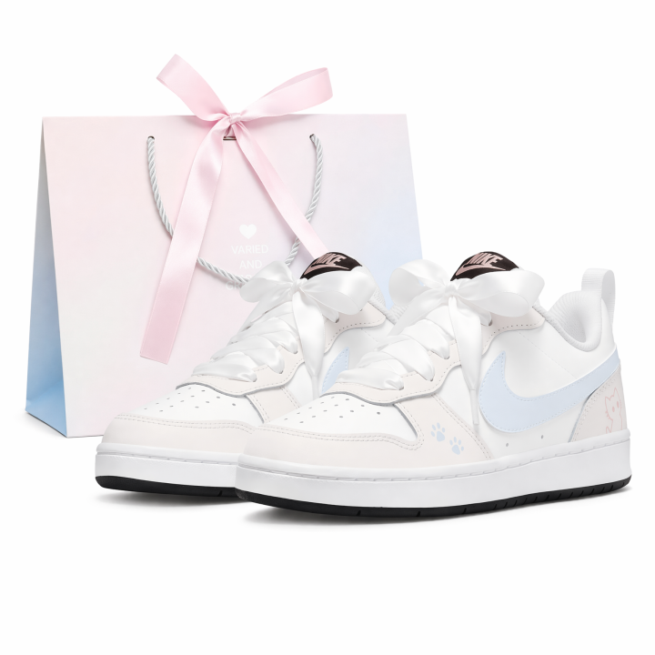 Nike Nike Court Borough 2 Skateboard Shoes Women's Low Top White/Blue