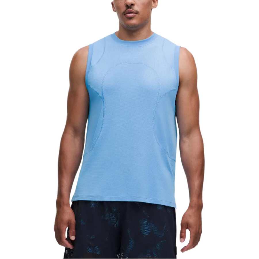 Lululemon Tank Tops Men's Sky Blue Crew Neck Moderate Straight Fit