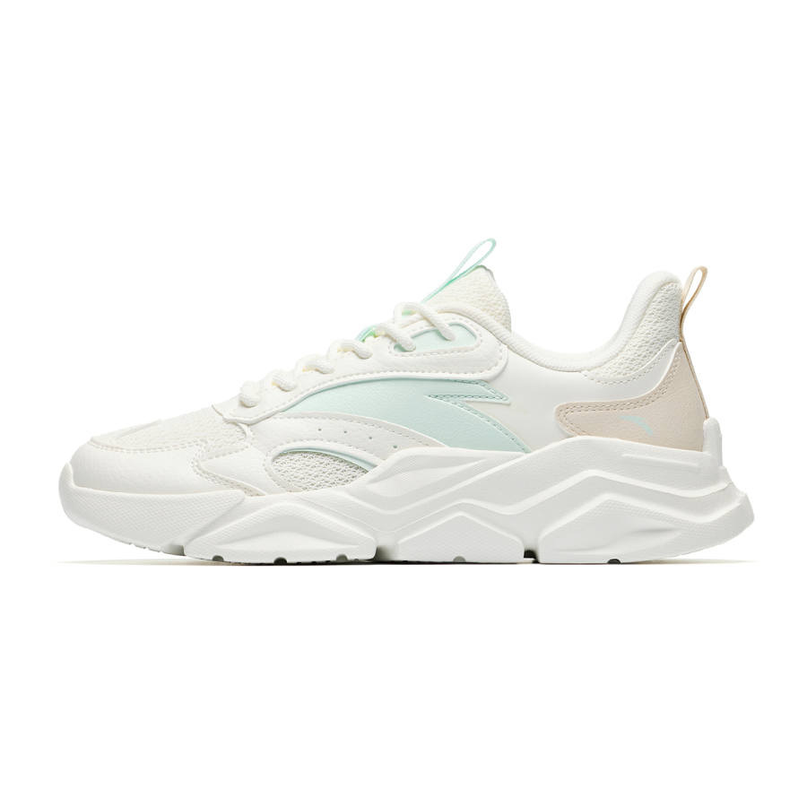 ANTA Unruly Series Casual Shoes Women's Low Top Ivory White/Light Emerald Green/Fish Belly White