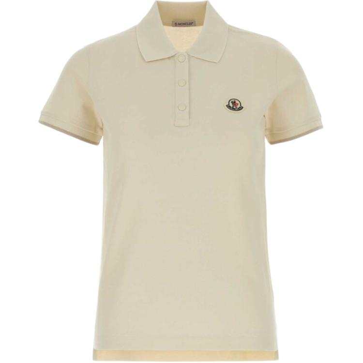 Moncler Polo Shirts Unisex Beige Polo Collar Moderate Straight Fit