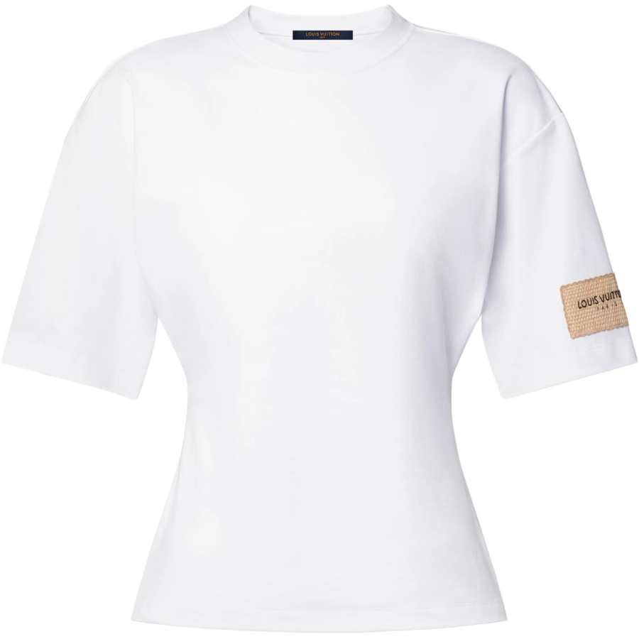 LOUIS VUITTON T Shirts Women's White Crew Neck Moderate Nipped In Waist
