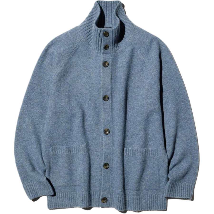 UNIQLO SS26 Knitwear Men's Lake Blue Stand Collar Moderate