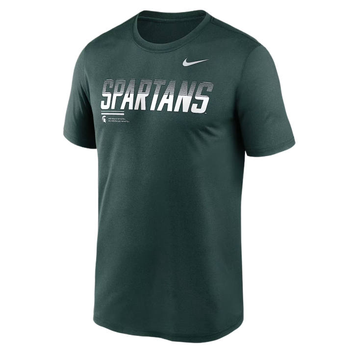 Nike Nike Dri Fit College T Shirts Men's Green Crew Neck