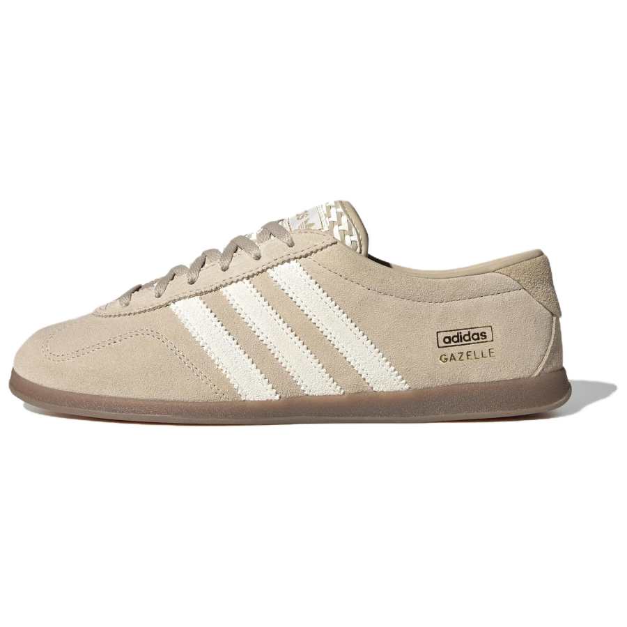 Adidas Originals Gazelle Skateboard Shoes Women's Low Top Khaki Brown/Han Jade White