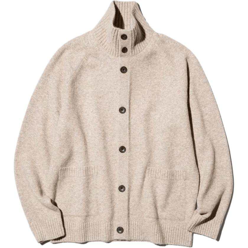 UNIQLO SS26 Knitwear Men's Dark Beige Stand Collar Moderate