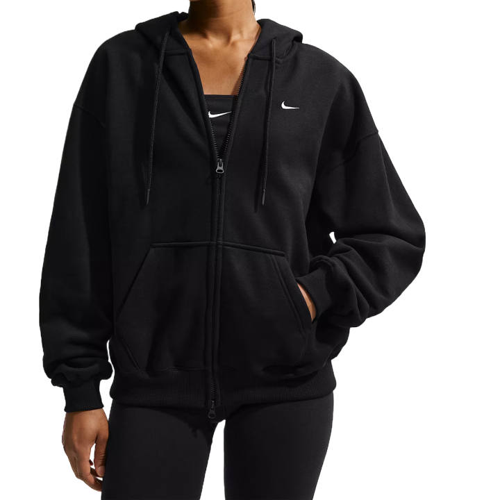 Nike Nike Sweatshirts Women's All Black/Sail White Hooded Non Detachable Moderate