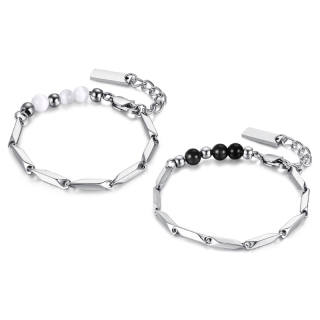 CIROCCO Glass Cat's Eye Silver Sheen Obsidian Bracelets Unisex