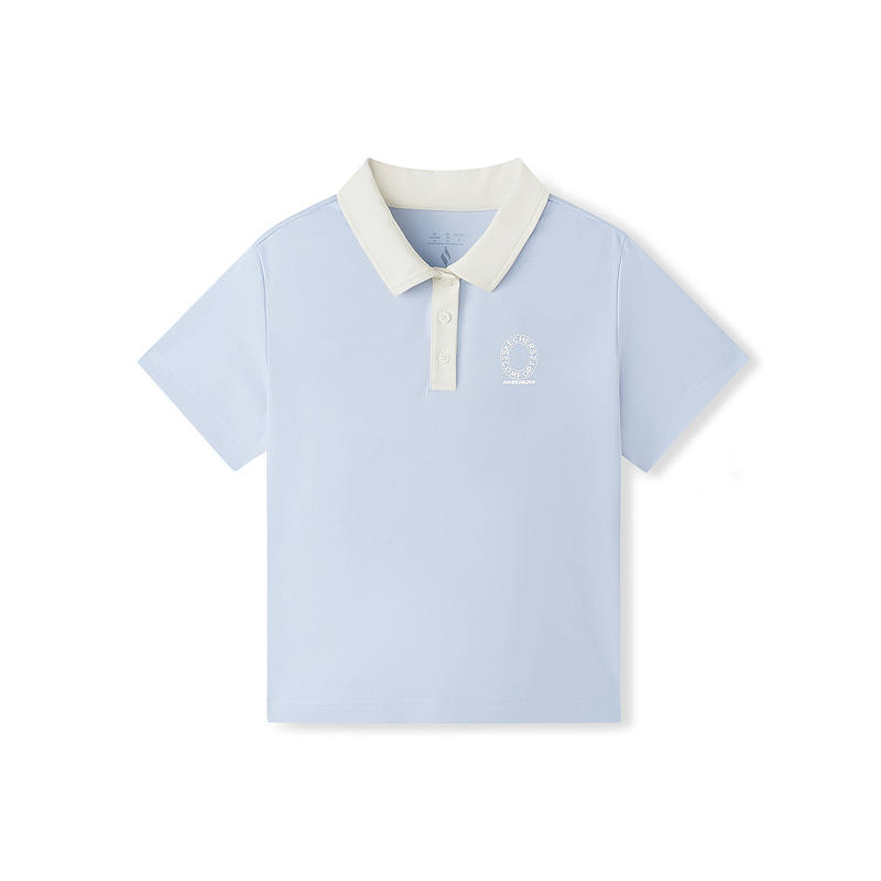 Skechers Polo Shirts Women's Braised Sulfur Blue 026P Polo Collar Moderate Straight Fit