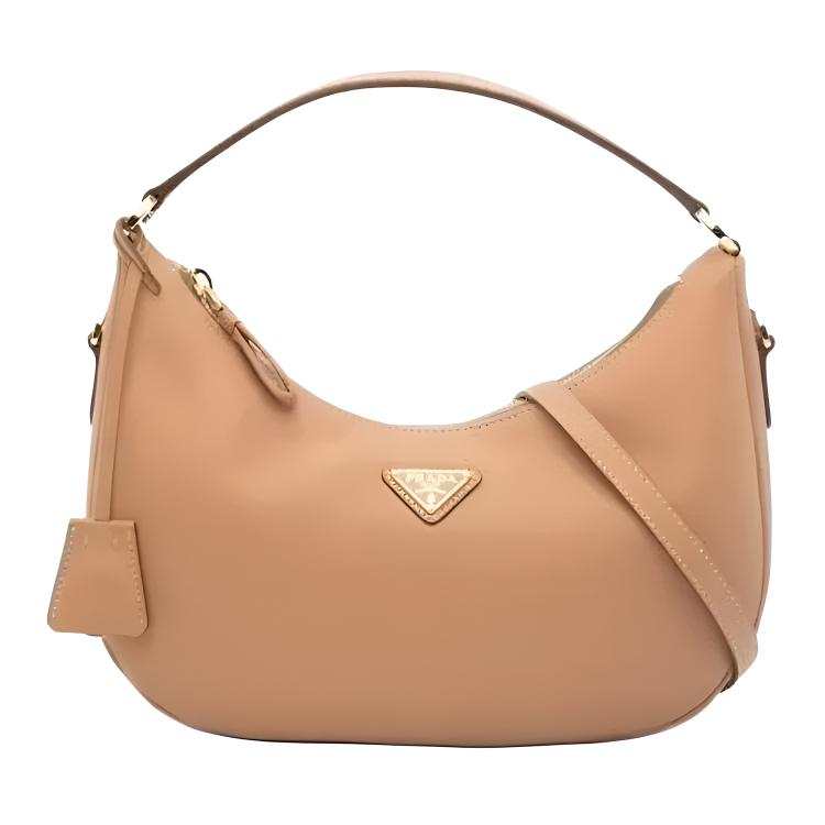 PRADA PRADA Leather One Shoulder Handbag Women's Beige