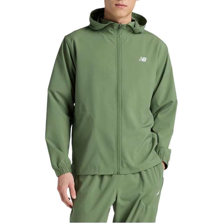 New Balance New Balance Jackets Men's Practical Green With White Hooded Non Detachable Moderate