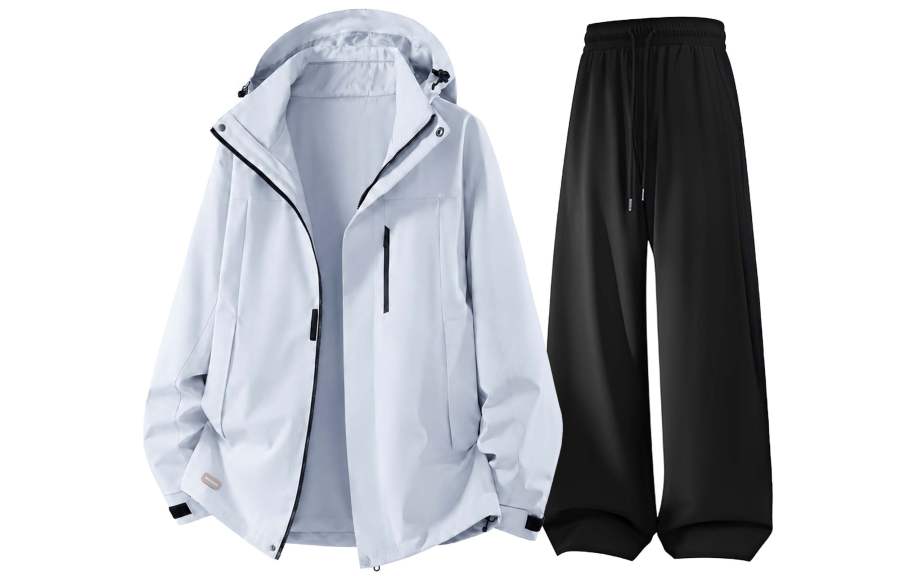 WARRIOR WARRIOR Windbreaker Jacket & Pants Sets Unisex Hooded Non Detachable Moderate