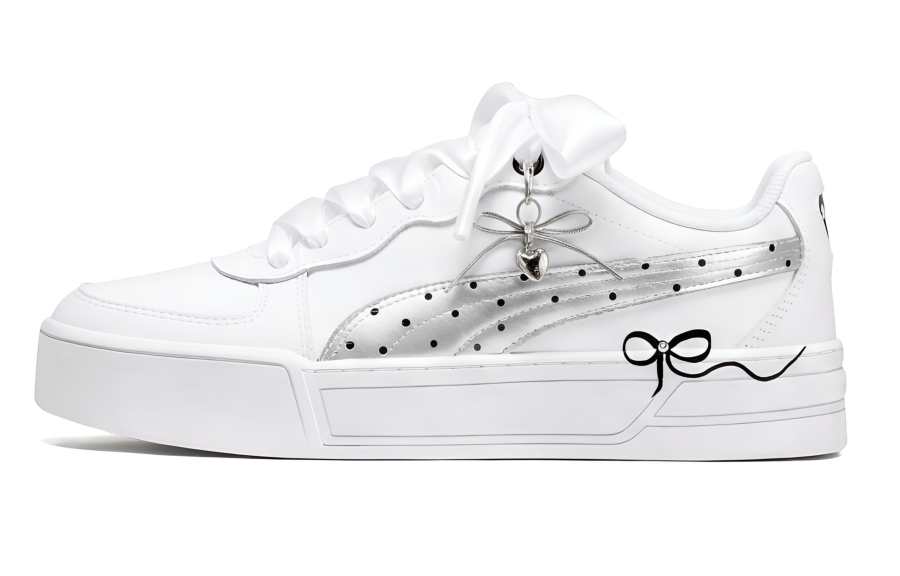 PUMA Skye Skateboard Shoes Unisex Low Top White/Silver/Black