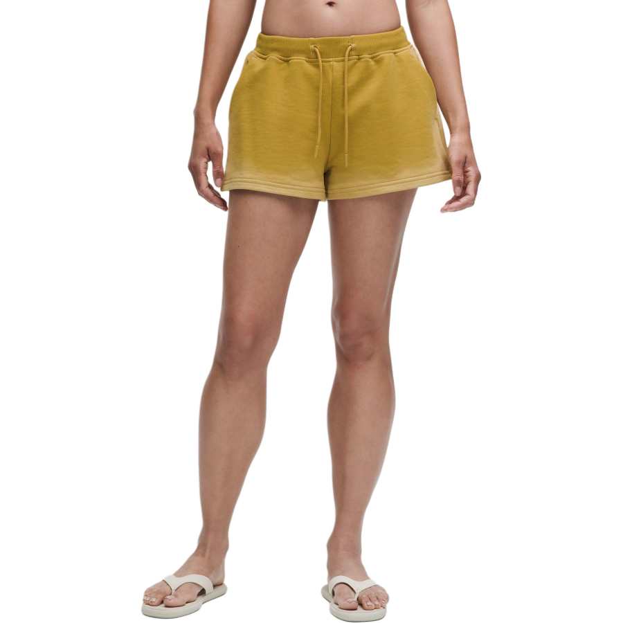 Lululemon X SAUL NASH Casual Shorts Women's Sun Kissed Distressed Mineral Gold Moderate
