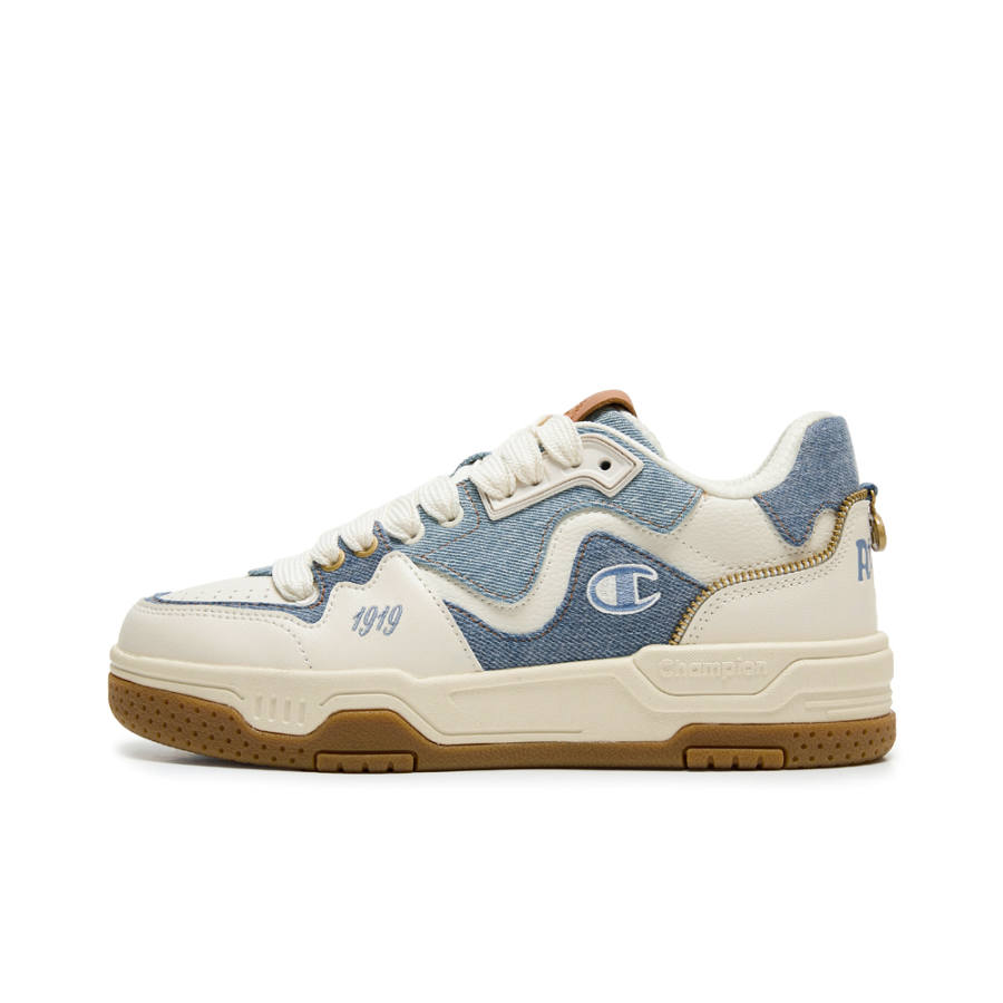 Champion Skateboard Shoes Women's Low Top Milk White/Timeless Blue
