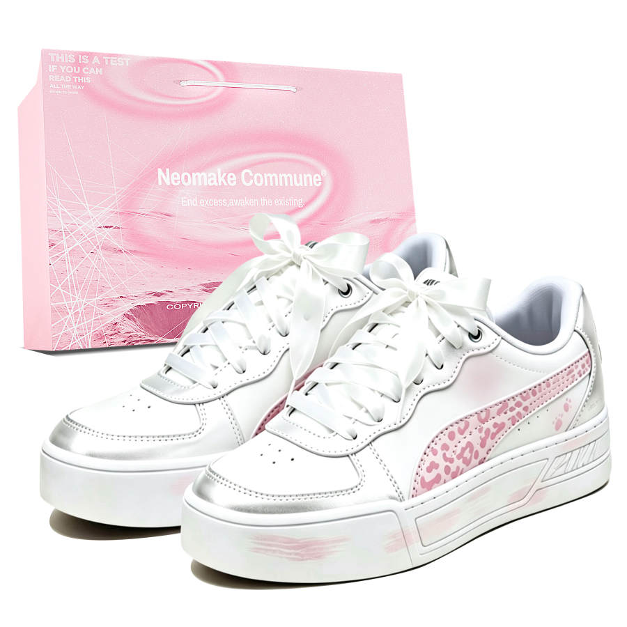 PUMA Skye Skateboard Shoes Women's Low Top White/Pink/Silver