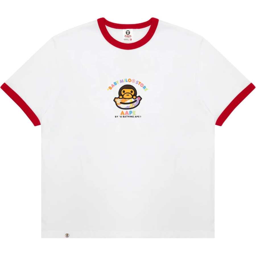 Aape X BABY MILO STORE BY A BATHING APE BABY MILO STORE T Shirts Unisex White Crew Neck