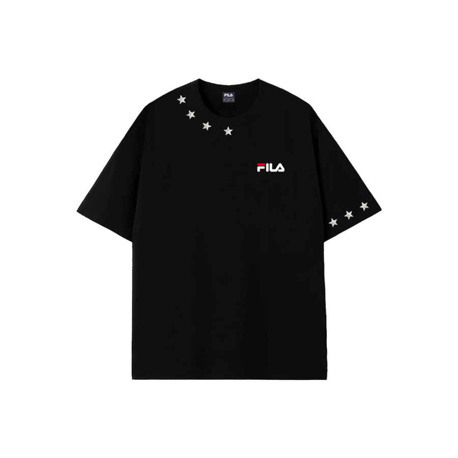 FILA T Shirts Unisex Black Crew Neck Moderate
