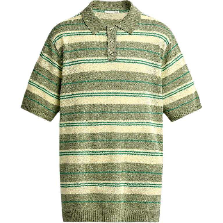 ZARA Polo Shirts Men's Stripes Lapel Moderate Straight Fit