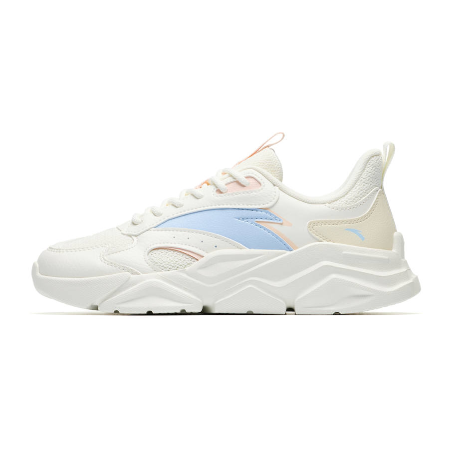 ANTA Unruly Series Casual Shoes Women's Low Top Ivory White/Aqua Blue/Pale Pink