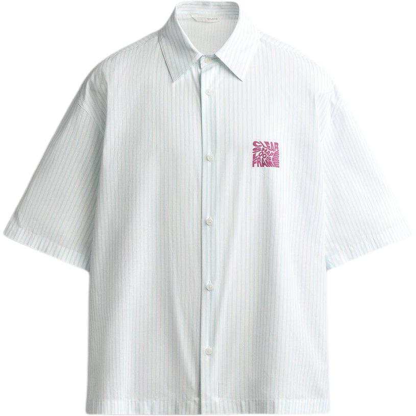 ZARA Shirts Men's White/Gray Lapel Moderate Other