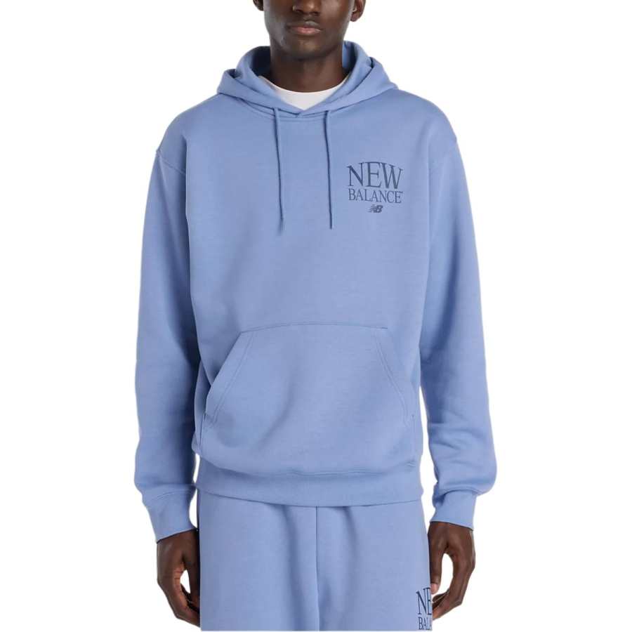 New Balance New Balance Sweatshirts Men's Sunny Day Blue Hooded Non Detachable Moderate Straight Fit