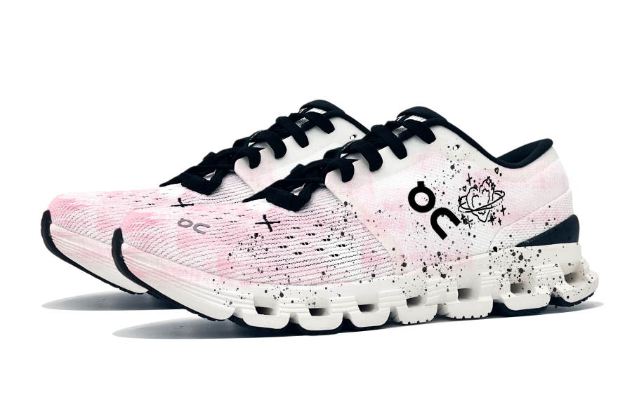 On On Cloud X4 Running Shoes Unisex Low Top White/Black/Pink