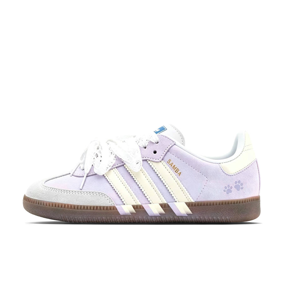Adidas Originals SAMBA OG German Army Trainers Unisex Low Top Purple/Beige