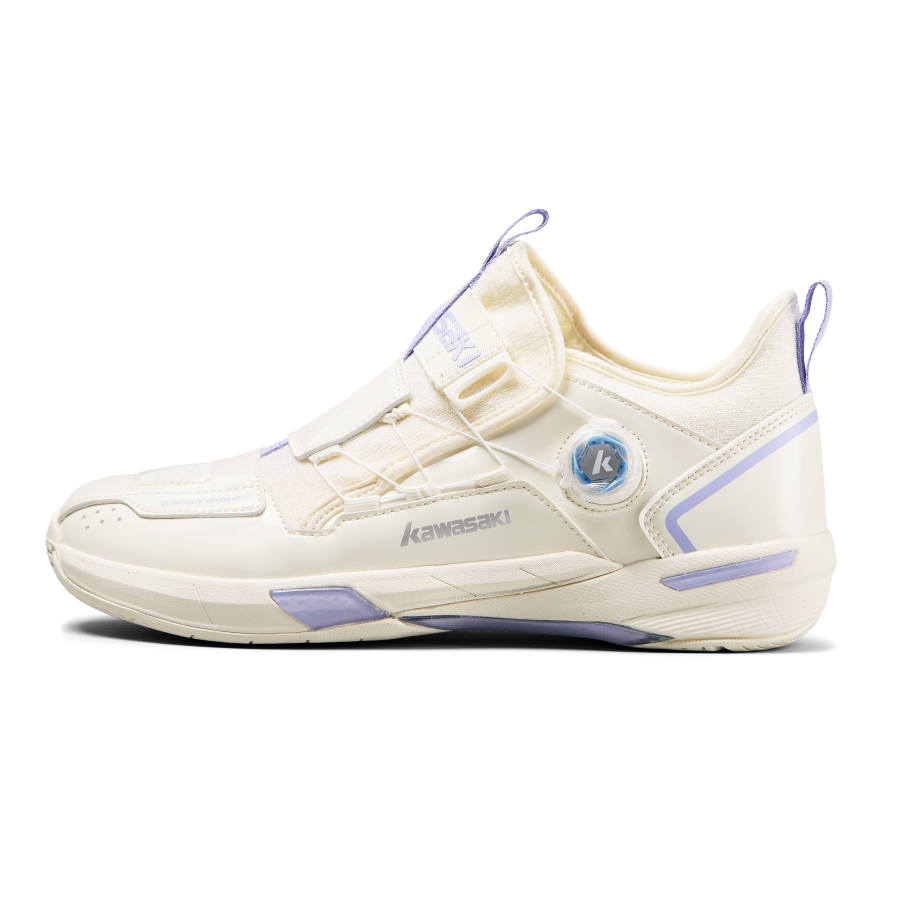 Kawasaki King Collection Crossover 2.0 MID Textile, Synthetic Leather Low top Badminton Shoes Unisex Beige Purple