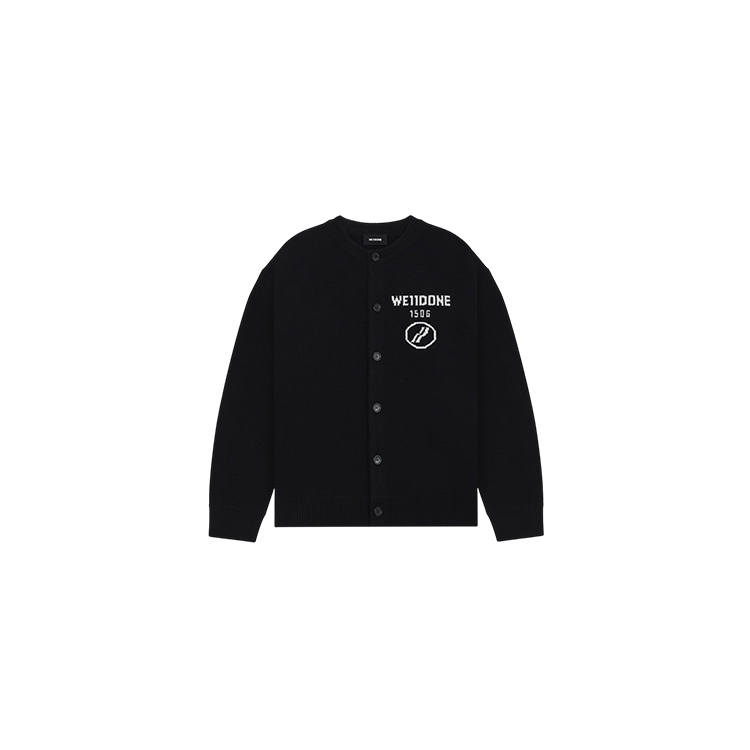 WE11DONE Knitwear Unisex Black Crew Neck Moderate Straight Fit