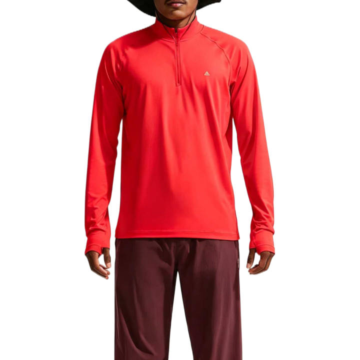 Nike Nike ACG Quick Dry T Shirts Men's Light Red/Peak White Stand Collar Moderate