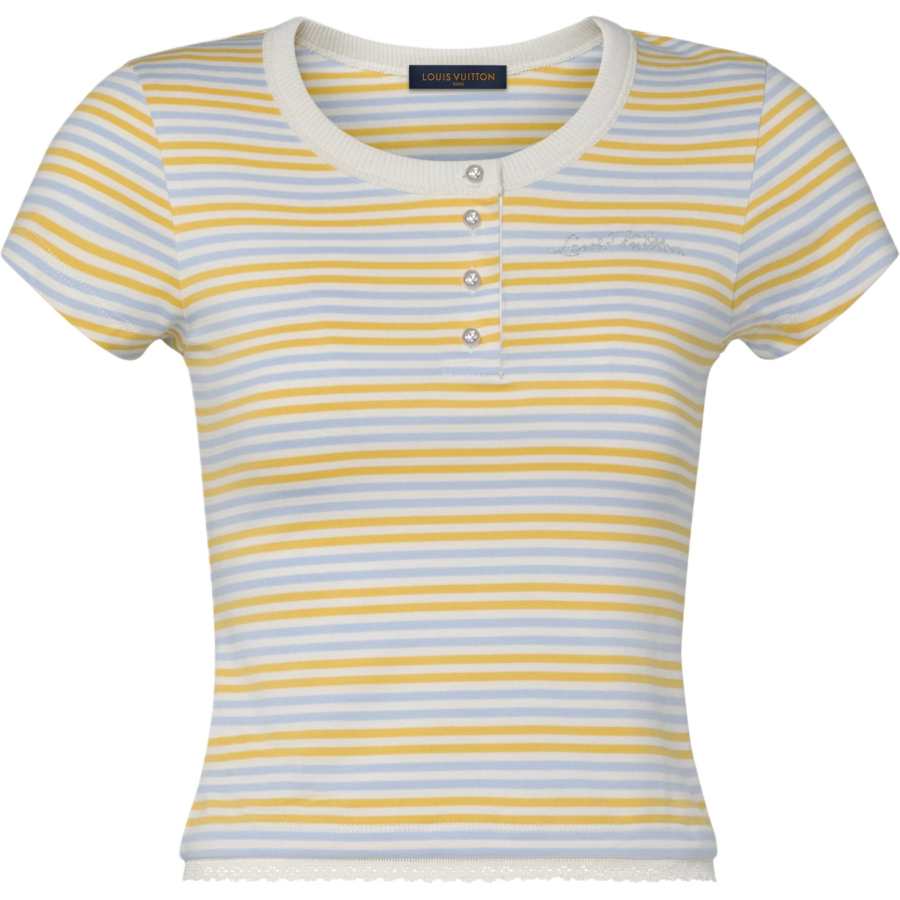 LOUIS VUITTON Knitwear Women's Multicolor Henry Collar Moderate Nipped In Waist