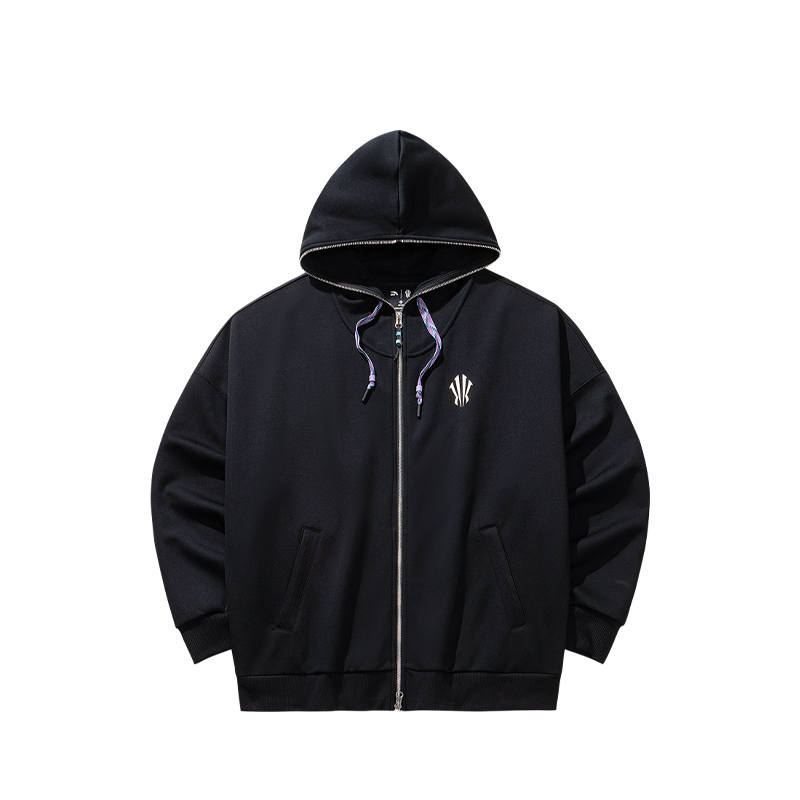 ANTA Sweatshirts Unisex Black Hooded Non Detachable Moderate