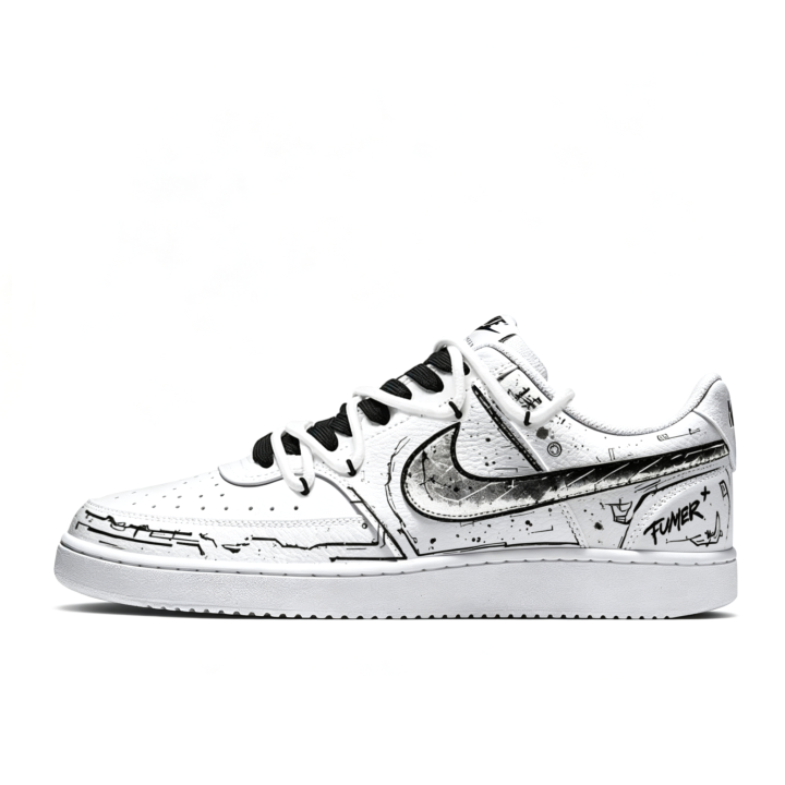 Nike Nike Court Vision 1 Skateboard Shoes Men's Low Top Black White