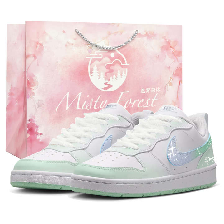 Nike Nike Court Borough Skateboard Shoes Women's Low Top Green//White/Blue