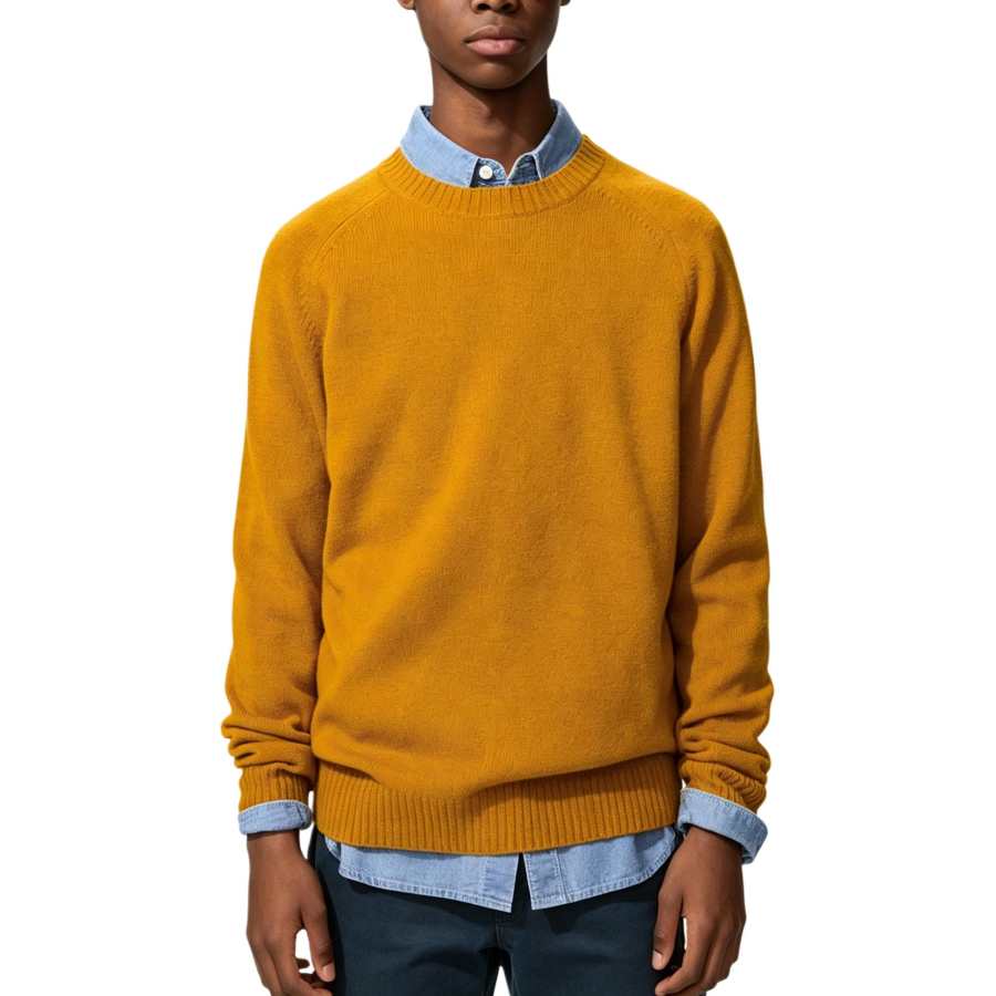 UNIQLO SS26 Knitwear Unisex Deep Yellow Crew Neck Moderate