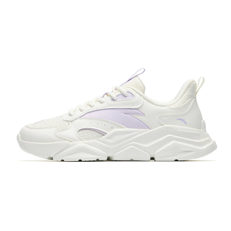 ANTA Unruly Series Casual Shoes Women's Low Top Ivory White/Twilight Mountain Purple