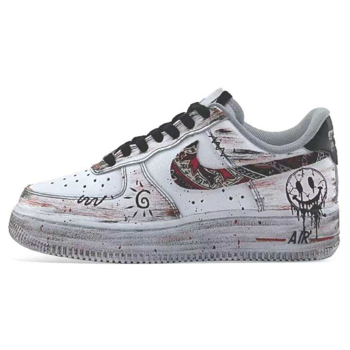 Nike Nike Air Force 1 Skateboard Shoes Men's Low Top Black/Red/Gray