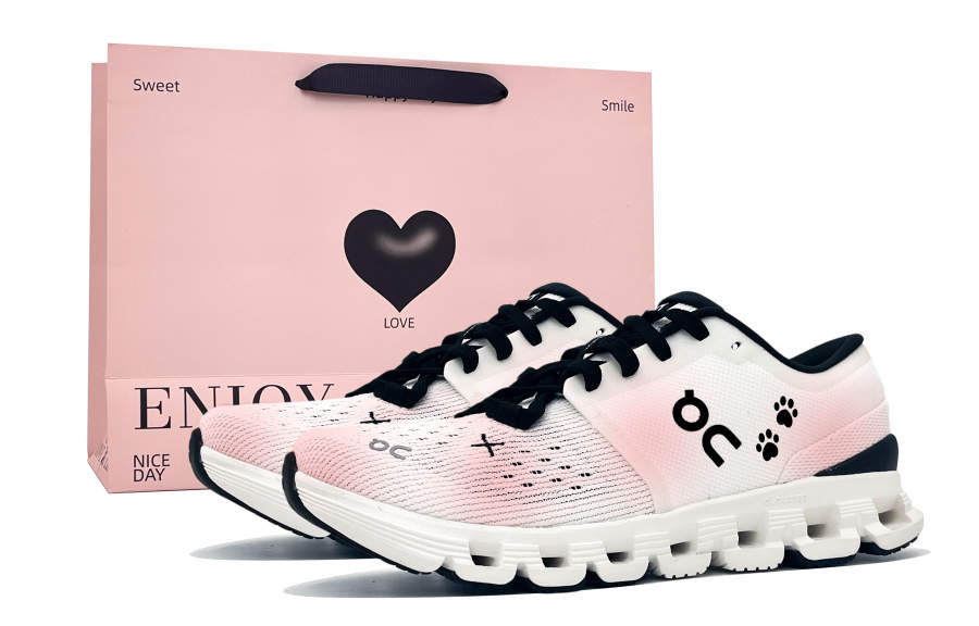 On On Cloud X4 Running Shoes Unisex Low Top White/Black/Pink
