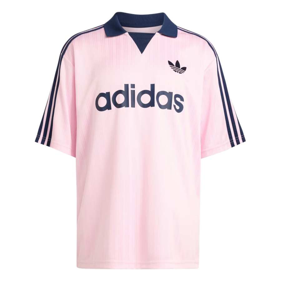 Adidas Originals T Shirts Unisex Transparent Pink Lapel Moderate