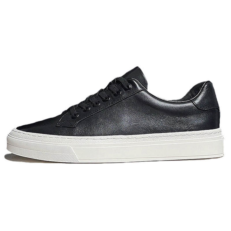 SENJIALUO Top Grain Cow Leather Abrasion Resistant Lightweight Breathable Low top Skateboard Shoes Men's