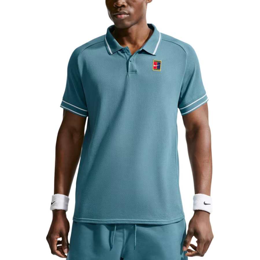 Nike Nike COURT HERITAGE Polo Shirts Men's Smolder Blue/Smolder Blue Polo Collar Moderate