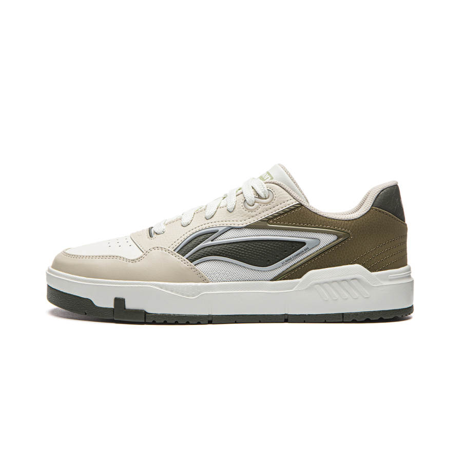 Li-Ning Li Ning Common 80s Skateboard Shoes Men's Low Top Dark Olive Green/Heron White Gray